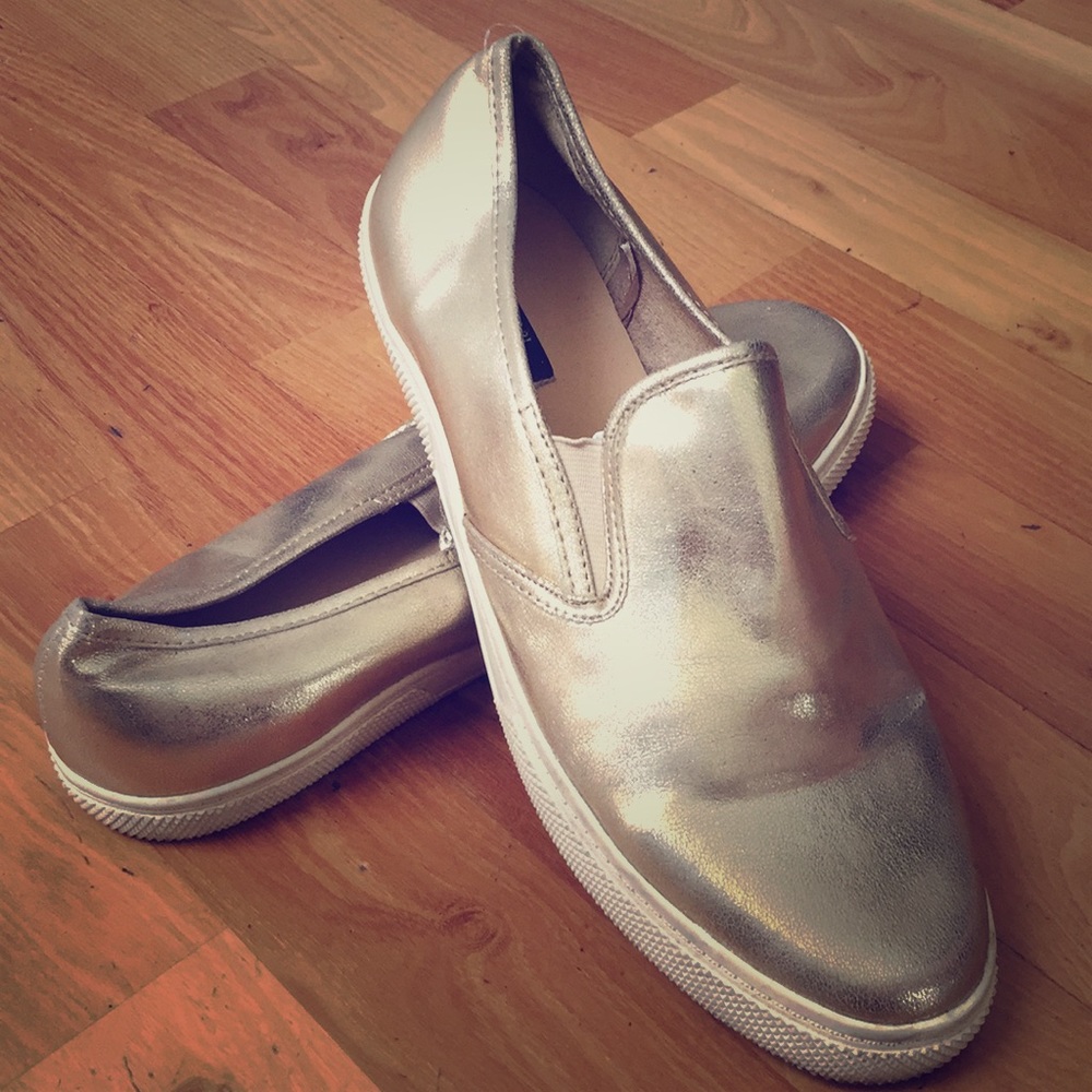 Bright Gold Slip Ons